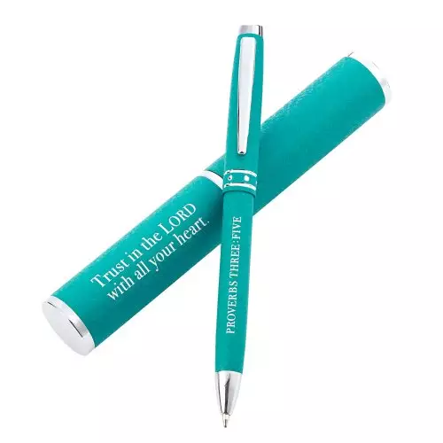 Pen in Case Teal Trust in the Lord Prov. 3:5