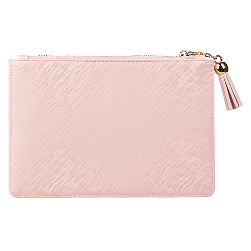 Trust in The Lord Proverbs 3:5 Pink Faux Leather Zippered Pouch