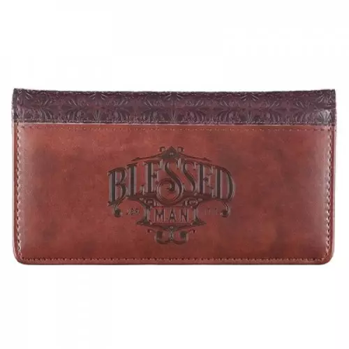 Checkbook Wallet Brown Two-tone Blessed Man Jer. 17:7