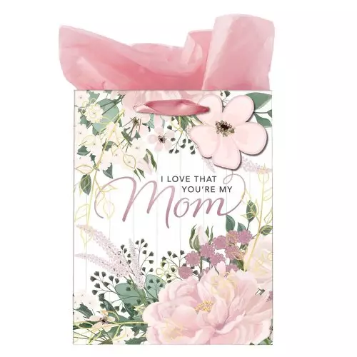 Gift Bag MD Pink I Love That You're My Mom