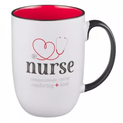 Mug White/Red Stethoscope Nurse