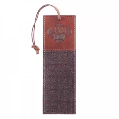 Bookmark Faux Leather Brown Two-tone Blessed Man Jer. 17:7