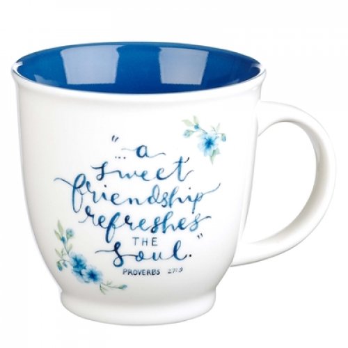 A Sweet Friendship Refreshes the Soul Proverbs 27:9  Encouraging Christian Friend Mug for Women