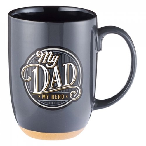 Christian Art Gifts Coffee Mug My Dad My Hero Proverbs 14:26 Inspirational Scripture, 15oz, Gray