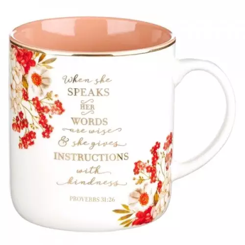 When She Speaks Proverbs 31 Woman Bible Verse Ceramic Mug