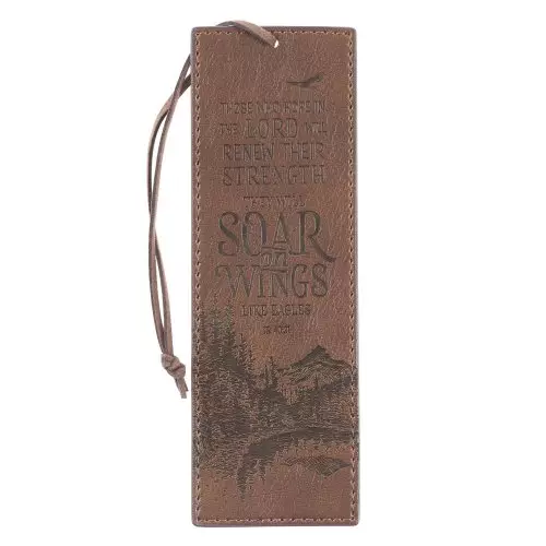 Bookmark-Faux Leather-Soar On Wings Isaiah 40:31
