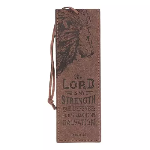 Bookmark-Faux Leather-The Lord Is My Strength Exodus 15:2