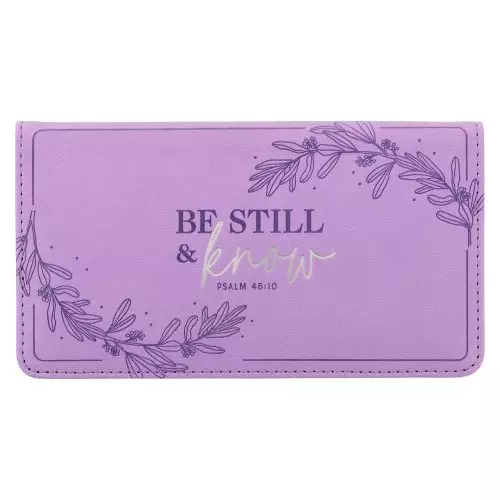 Checkbook Wallet Purple Be Still & Know Ps. 46:10