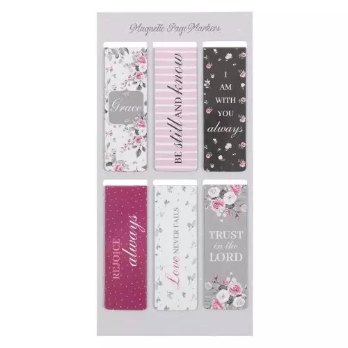 Magnetic Bookmark Set Pink Roses