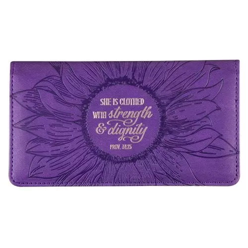 Checkbook Wallet Purple Strength & Dignity Prov. 31:25