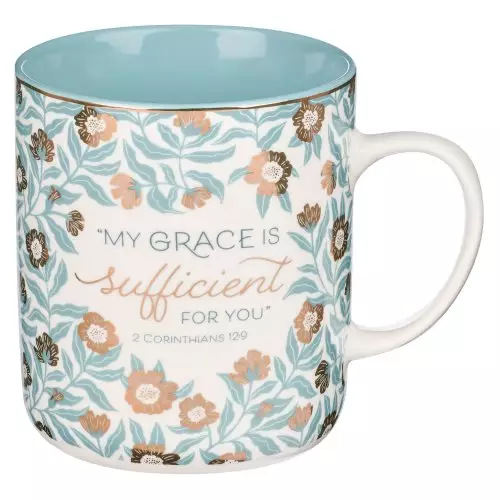 My Grace is Sufficient Gold Floral Coffee Mug