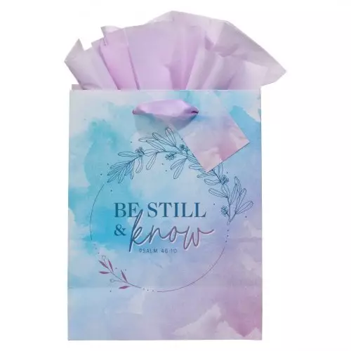 Gift Bag MD Purple/Blue Be Still & Know Ps. 46:10