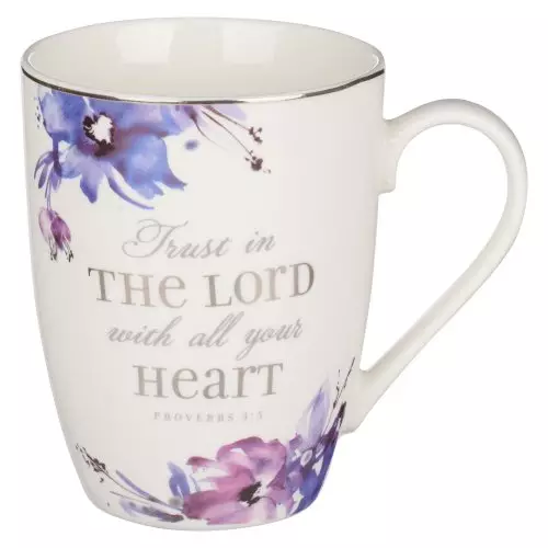 Mug White Floral Trust in the Lord Prov. 3:5