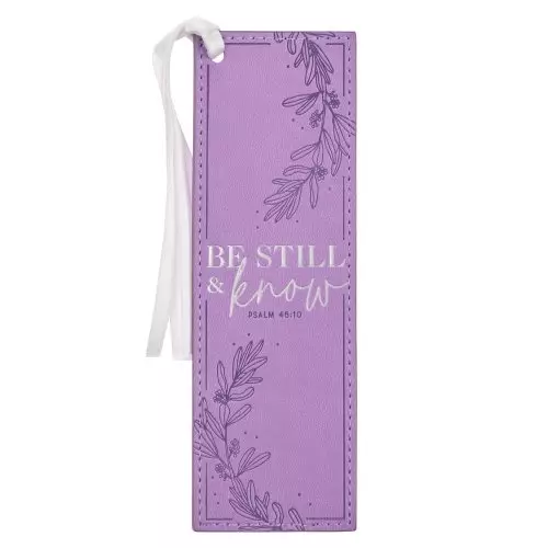 Bookmark-Faux Leather-Be Still Watercolor Psalm 46:10