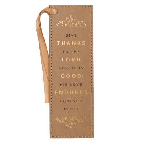 Bookmark-Faux Leather-Give Thanks Psalm 106:1