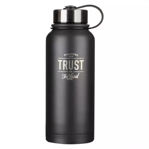 Water Bottle SS Black Trust in the Lord Prov. 3:5