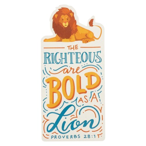 Bookmark Blue Lion The Righteous are Bold Prov. 28:1
