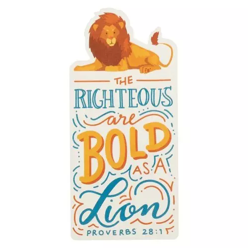 Bookmark Blue Lion The Righteous are Bold Prov. 28:1