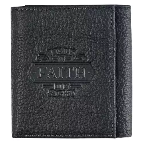 Wallet Leather Black Walk by Faith 2 Cor. 5:7