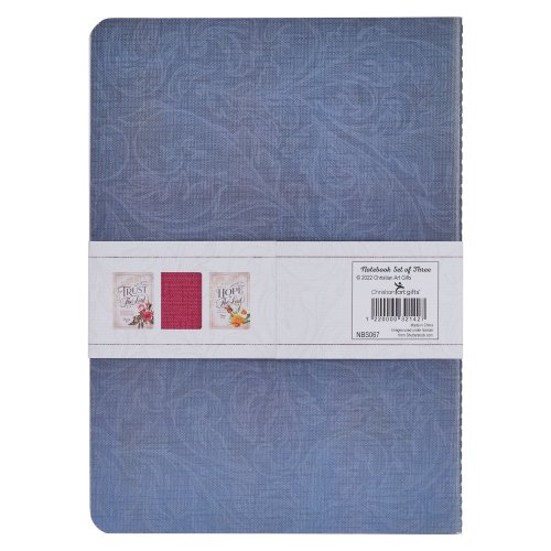 Notebook Set 3pc LG Cream/Red Prov. 3:5, Red/Blue, Cream/Blue Isa. 40:31