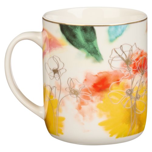 Mug White/White Floral Great Is Thy Faithfulness