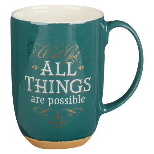 Mug Green/White With God All Things Matt. 19:26