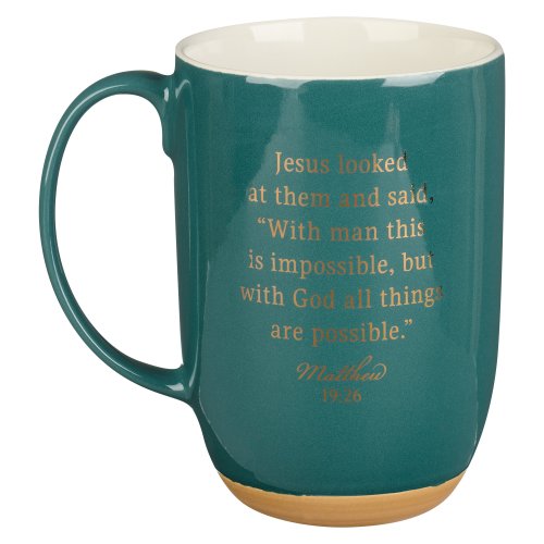 Mug Green/White With God All Things Matt. 19:26