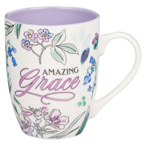 Mug Purple Floral Amazing Grace
