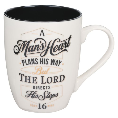 Mug Man's Heart Prov. 16:9 Black