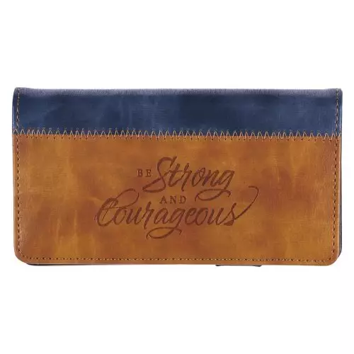 Checkbook Wallet Two-tone Strong & Courageous Josh. 1:9