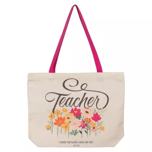 Tote Bag Canvas Teacher I Know the Plans Jer. 29:11