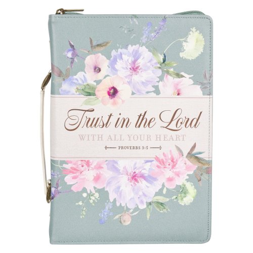 Large Trust Teal Fashion Bible Cover  - Prov. 3:5