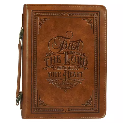 XL Bible Cover Classic Brown Trust in the Lord Prov. 3:5