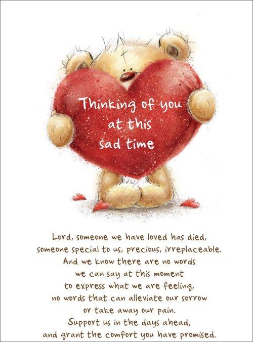 Thinking Of You At This Sad Time - Bear With Heart-Standard Card