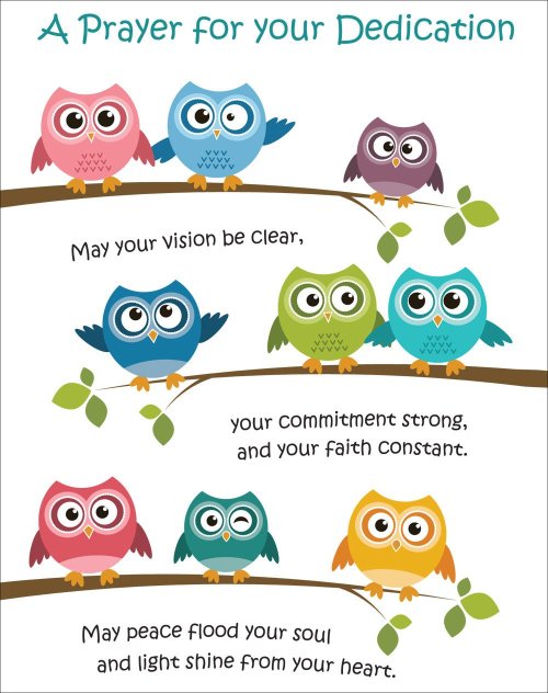 A Prayer For Your Dedication - Owls -Standard Card