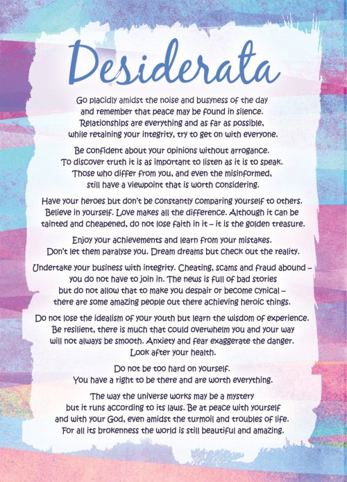 Desiderata -Standard Card