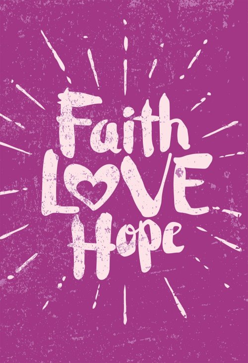 Faith Love Hope - Purple