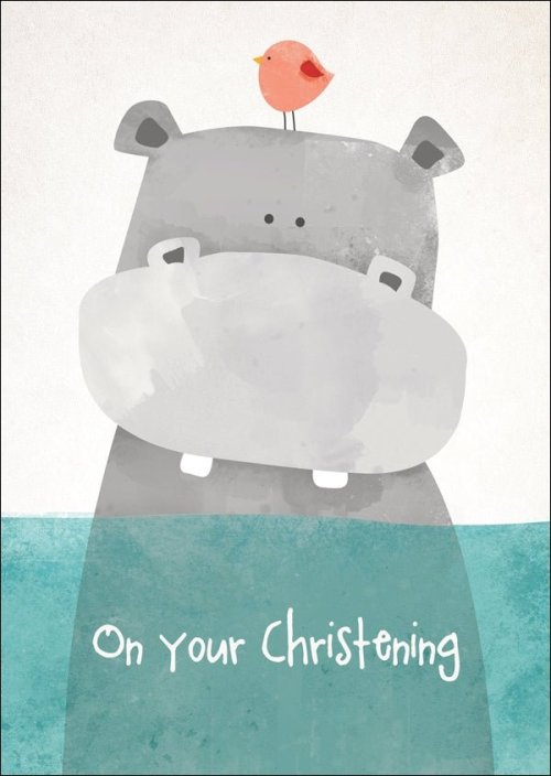 On Your Christening - Hippo Std CardGloss (6 Pack)