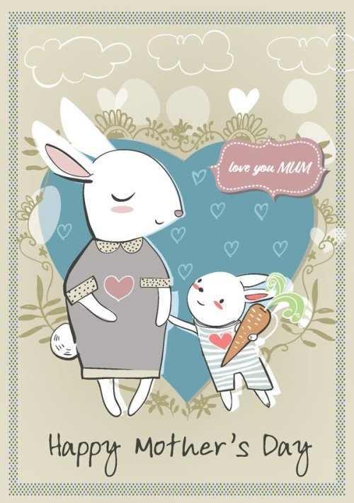 Mothers Day - Bunnies Std Card Gloss (6 Pack)