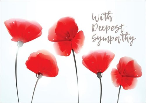 Deepest Sympathy - Poppies Std Card Gloss (6 Pack)