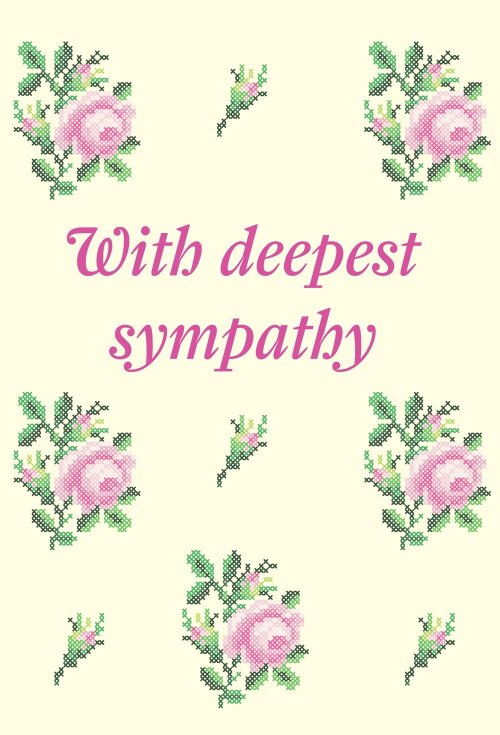 With Deepest Sympathy - Cross Stitch Std Card Gloss (6 Pack)