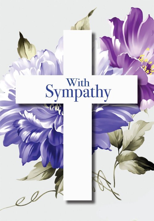 With Sympathy - Cross Std Card Gloss (6 Pack)