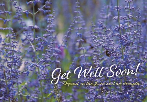 Get Well Soon - Lavender Std Card Gloss (6 Pack)