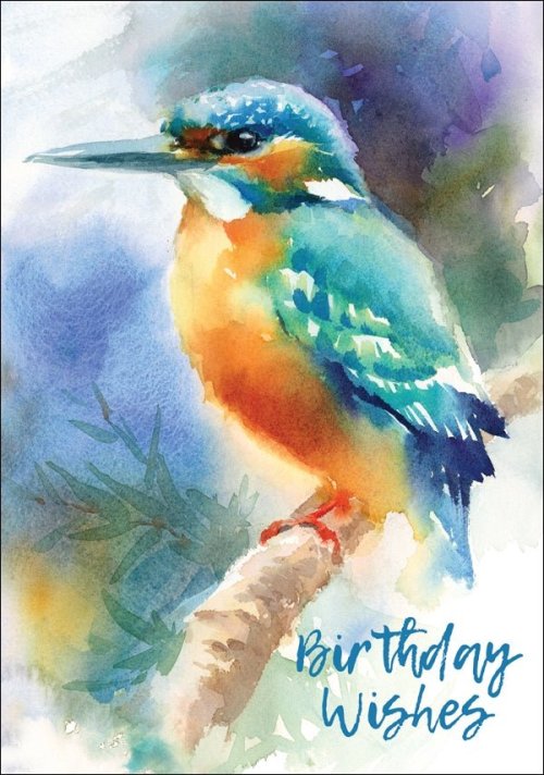 Happy Birthday - Kingfisher Std Card Textured (6 Pack)