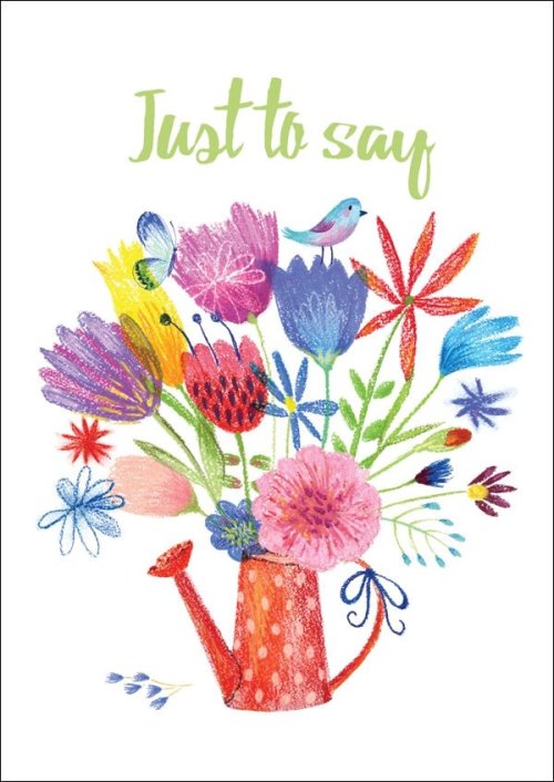 Just To Say - Watering Can Std Card Textured (6 Pack)