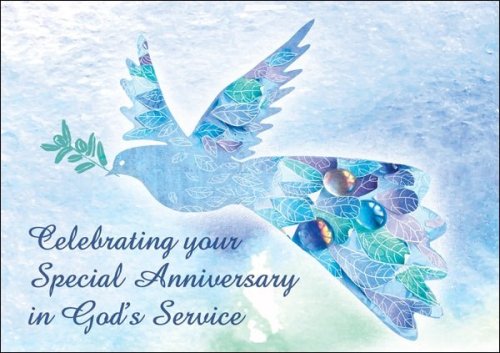Special Anniversary - Gods Service Dove Std Card Textured (6 Pack)