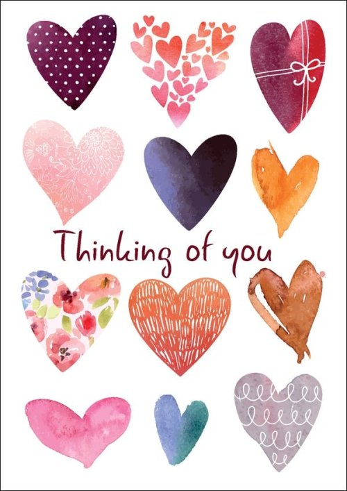 Thinking Of You - Hearts Std Card Textured (6 Pack)