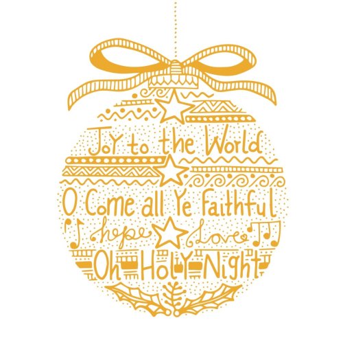 Christmas Set - Joy To The World Bauble 10 Pk Gold Foil