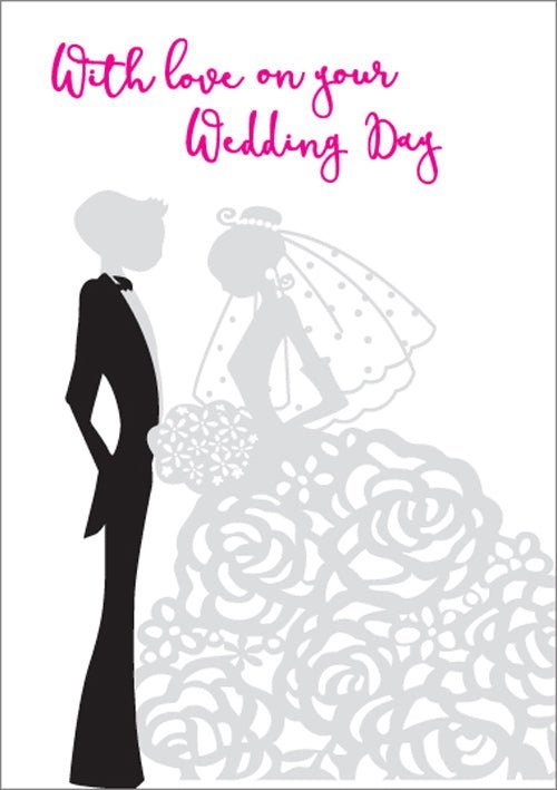 With Love - Wedding Silhouette Foil Textured Std