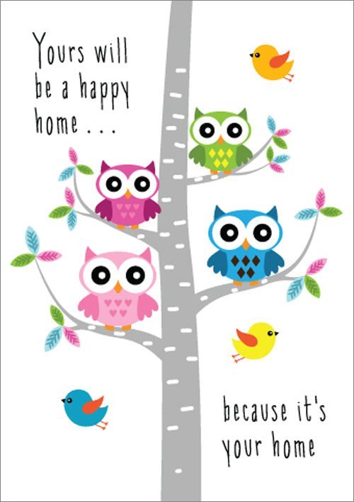 Happy Home - New Home Birds Foil Textured Std